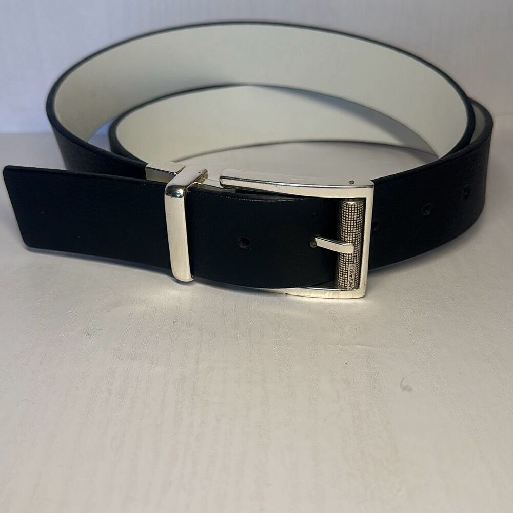 Calvin Klein Men's Reversible Harness Roller Buckle Belt‎ Black/White #73271 47"